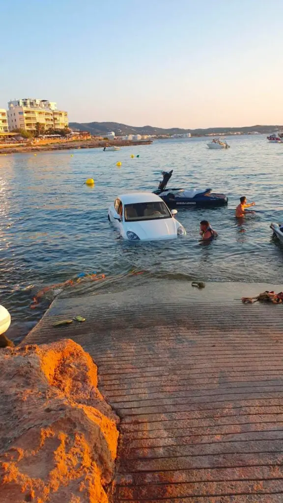 Porsche in  ibiza Sea